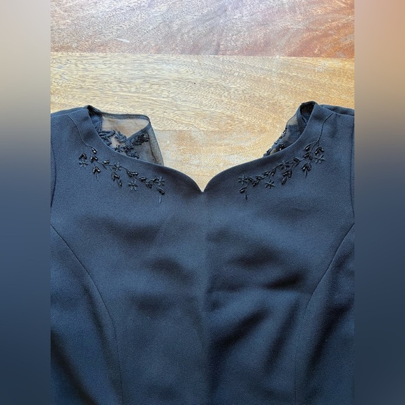 Maggie London Petites Black Dress With Lace Detail  | Size 4 - Picture 14 of 15